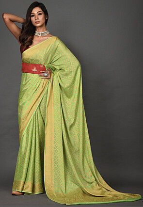 Banarasi Pure Georgette Saree in Light Green