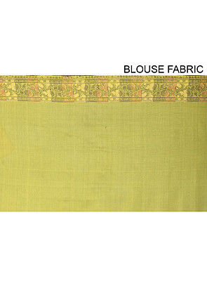 Banarasi Pure Georgette Saree in Neon Yellow