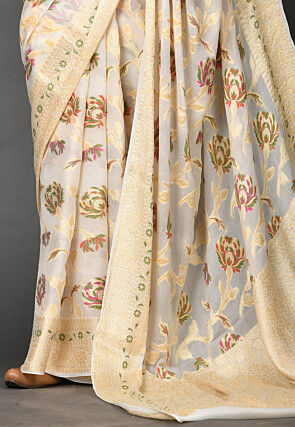 Banarasi Pure Georgette Saree in Off White