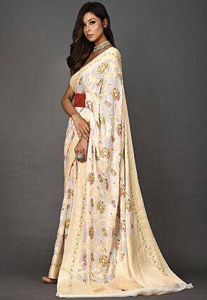 Banarasi Pure Georgette Saree in Off White