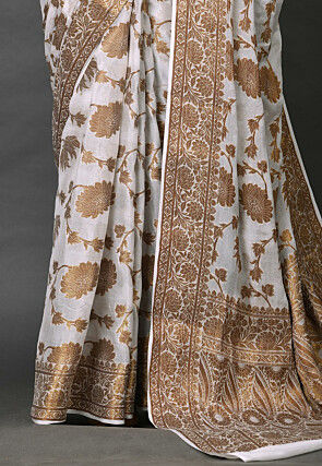 Banarasi Pure Georgette Saree in White