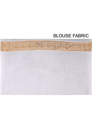 Banarasi Pure Georgette Saree in White