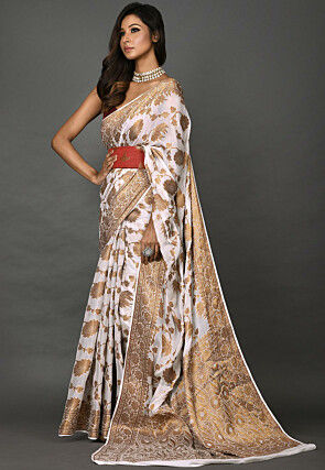 Banarasi Pure Georgette Saree in White
