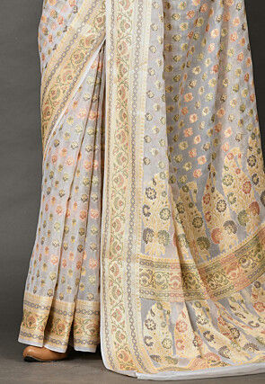 Banarasi Pure Georgette Saree in White