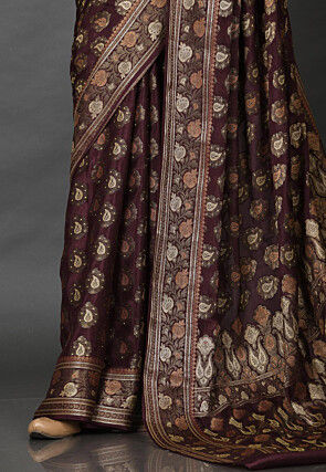 Banarasi Pure Georgette Saree in Wine