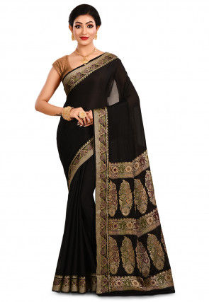 Banarasi Pure Georgette Silk Saree in Black