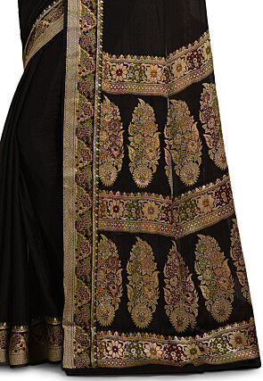 Banarasi Pure Georgette Silk Saree in Black