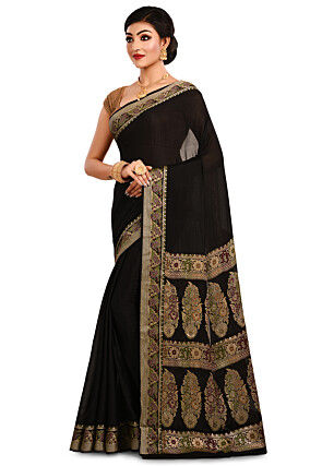 Banarasi Pure Georgette Silk Saree in Black