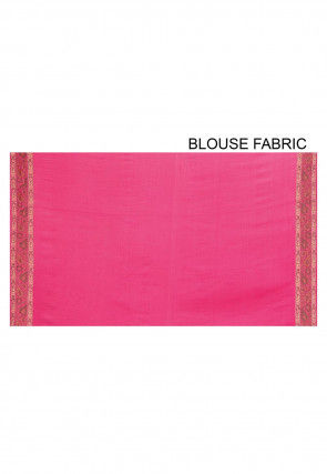 Banarasi Pure Georgette Silk Saree in Dark Pink