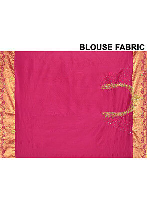 Kanchipuram Silk Embellished Saree in Fuchsia