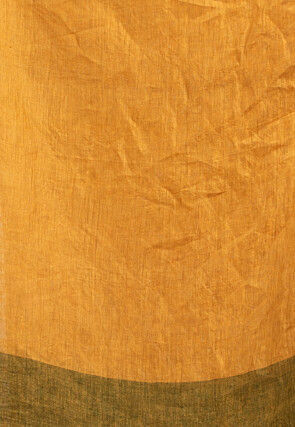 Pure Linen Saree in Mustard