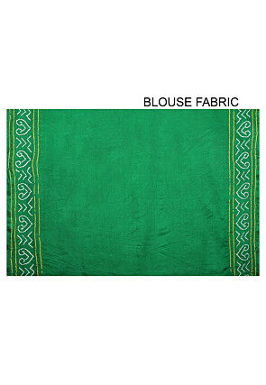Pure Satin Silk Gharchola Saree in Green