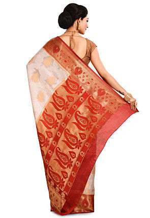 Banarasi Silk Saree in Off White