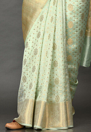 Banarasi Silk Saree in Pastel Green