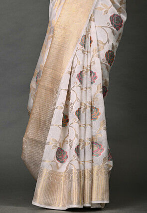Banarasi Silk Saree in White