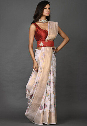 Banarasi Silk Saree in White