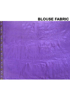 Pure Silk Embroidered Saree in Purple