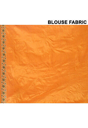 Pure Silk Embroidered Saree in Yellow