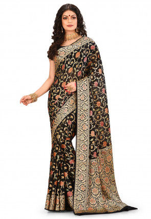 Banarasi Pure Georgette Silk Saree in Black