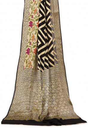 Banarasi Pure Georgette Silk Saree in Beige