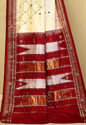 Pure Silk Kanchipuram Saree in Cream