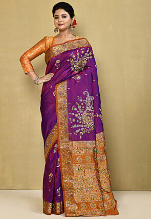 Pure Silk Kanchipuram Saree in Purple
