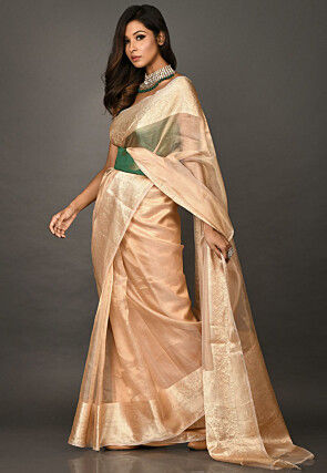 Banarasi Tissue Silk Saree in Golden