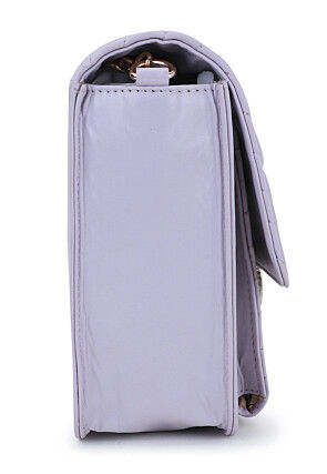 Quilted PU Hand Bag in Light Purple