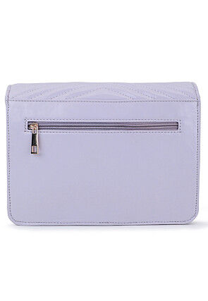 Quilted PU Hand Bag in Light Purple