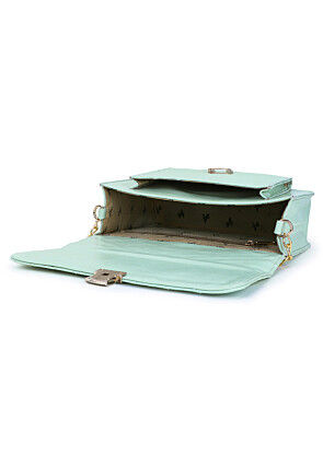 Quilted PU Hand Bag in Sea Green