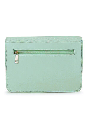 Quilted PU Hand Bag in Sea Green