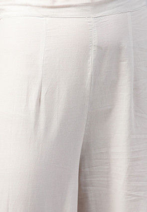 Sanganeri Printed Pure Cotton Kurta with Palazzo in Off White