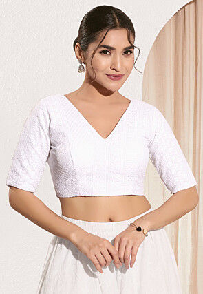 Schiffley Cotton Blouse in White