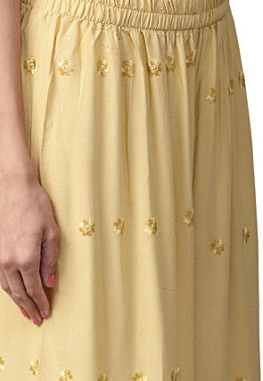 Schiffley Rayon Palazzo in Beige