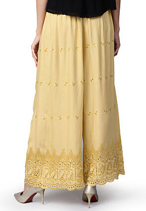Schiffley Rayon Palazzo in Beige
