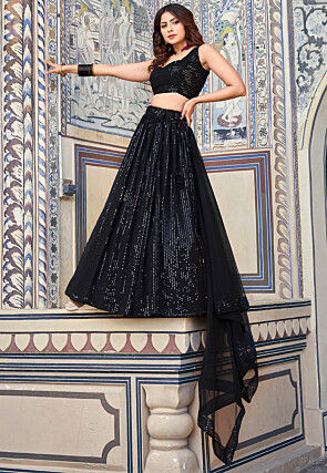 designer black indian dress New Indian Choli Designer Bridal Bollywood Party Lengha Ethnic Pakistani  Lehenga