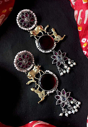 Silver Look Alike Oxidised Earrings