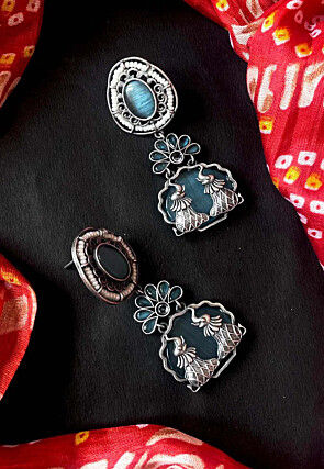 Silver Look Alike Oxidised Earrings