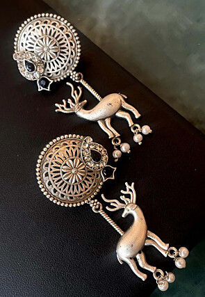 Silver Look Alike Oxidised Earrings