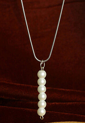 Silver Plated Pearl Pendant Chain