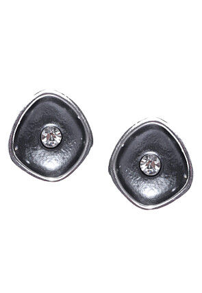 Silver Plated Stone Studded Earrings