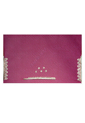 Embroidered Georgette Saree in Fuchsia