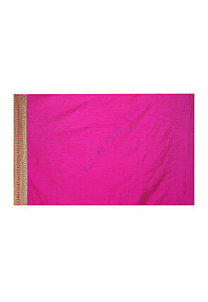 Half N Half Georgette Saree in Fuchsia and Off White