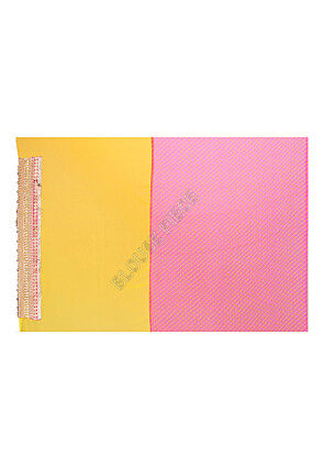 Half N Half Georgette Saree in Pink and Yellow