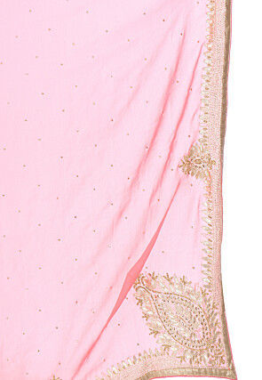 Hand Embroidered Georgette Saree in Peach