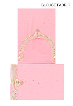 Hand Embroidered Georgette Saree in Peach