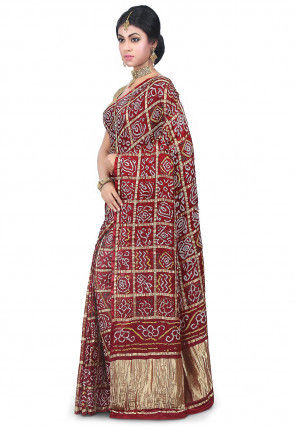 Pure Ghatchola Satin Silk Saree in Maroon