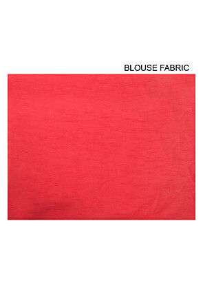 Dabu Printed Chanderi Cotton Saree in Red