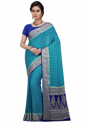 Banarasi Silk Saree in Sky Blue