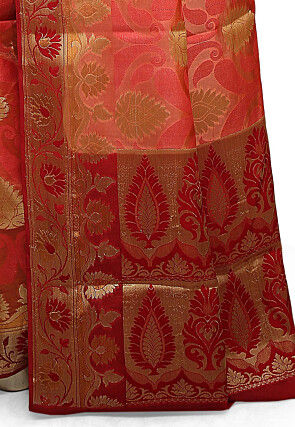 Banarasi Silk Saree in Peach